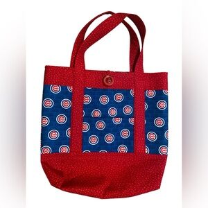 Chicago Cubs Homemade Red and Blue Tote Bag.